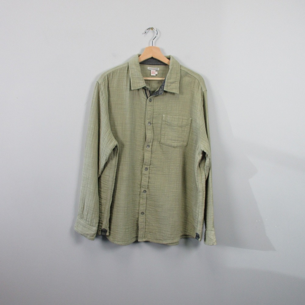 Carbon 2 Cobalt Effortlessly Cool Button Up Shirt Men XL Green Cotton Casual 476